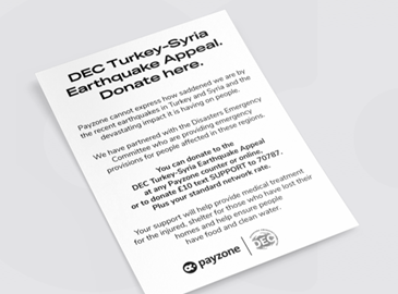 Information poster about the DEC's Turkey earthquake appeal