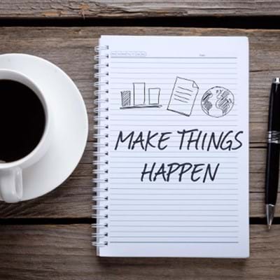 Make things happen text in a notebook