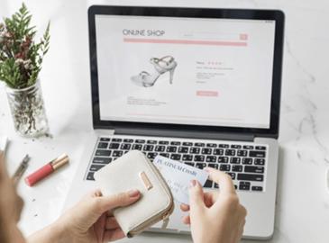 Woman making an online payment
