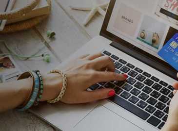 Woman shopping online