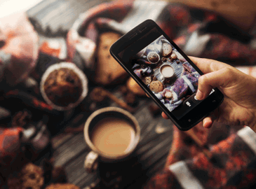 Taking a photo for instagram 