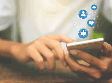 Woman using social media on mobile