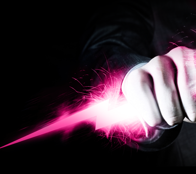 Scottish Power energy bolt in a hand