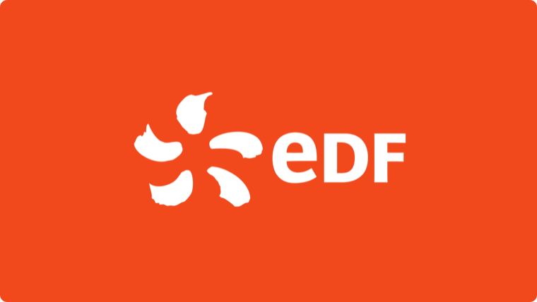 EDF company logo orange background