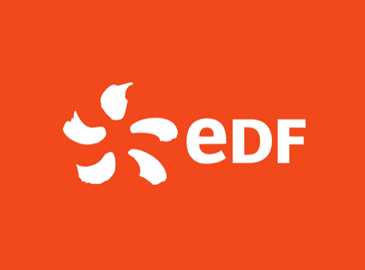 EDF company logo orange background