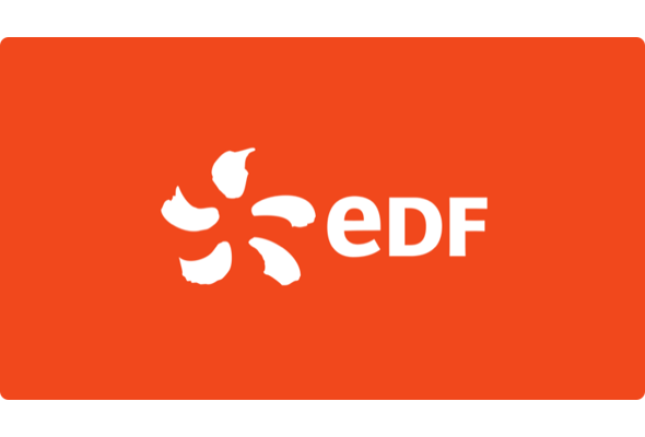 EDF company logo orange background