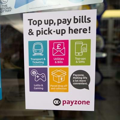 Payzone services window poster