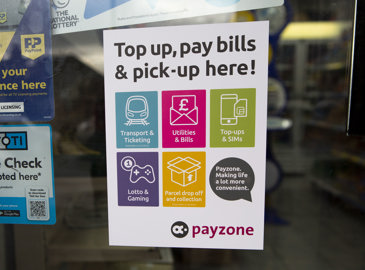 Payzone services window poster