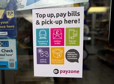 Payzone services window poster