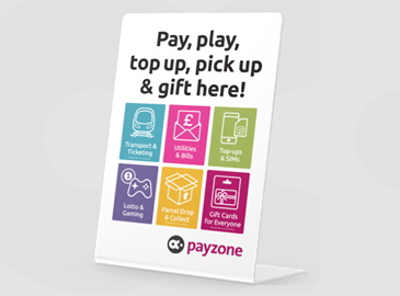 Payzone services offered sign