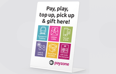 Payzone services offered sign