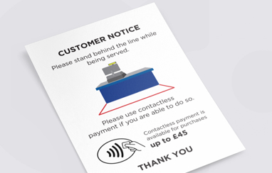 Socially distance customer notice