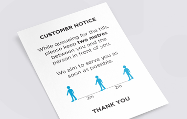 Socially distance customer notice