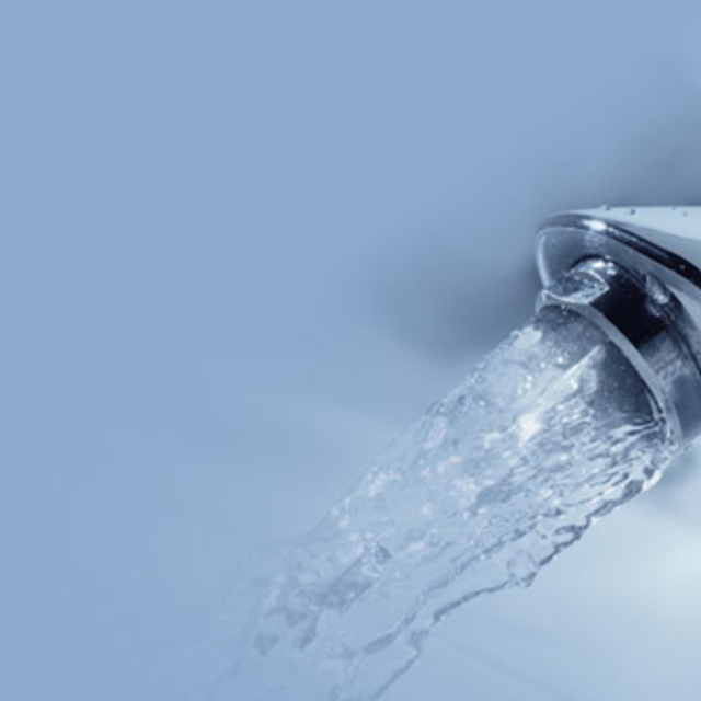 Close up image of a household tap