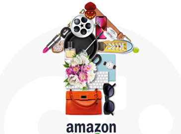 Arrow made from pictures of items sold on Amazon