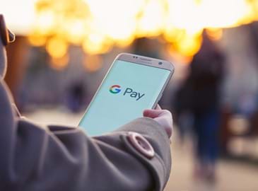Person checking google pay 